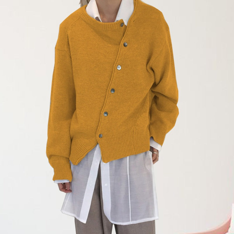 Irregular Lazy Style Sweater Cardigan – dreamy soulmate streetwear | same ANTHEM. - orange / XS
