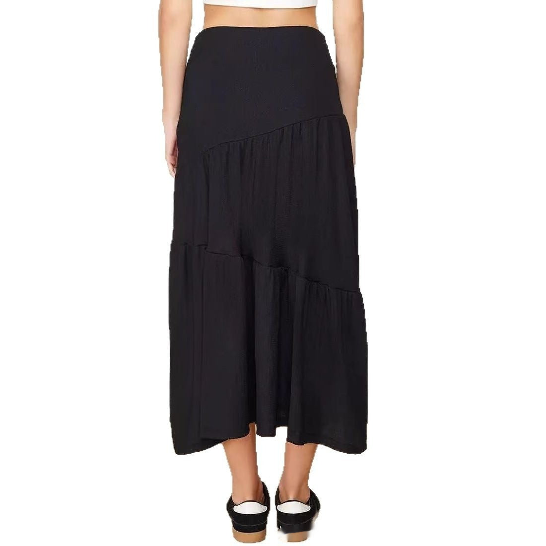 Irregular Pleated A-Line Skirt – Fancy Big Hem for Lovers | Same ANTHEM - Black / L