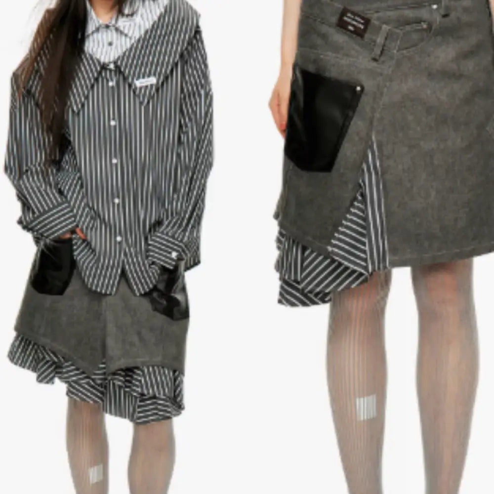 Irregular Splicing Fringed Twill Skirt – Stylish Soulmate Piece | Same ANTHEM