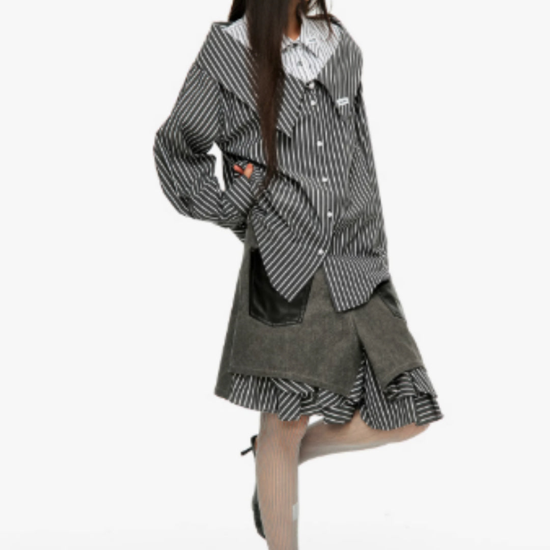 Irregular Splicing Fringed Twill Skirt – Stylish Soulmate Piece | Same ANTHEM