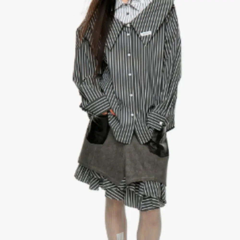 Irregular Splicing Fringed Twill Skirt – Stylish Soulmate Piece | Same ANTHEM