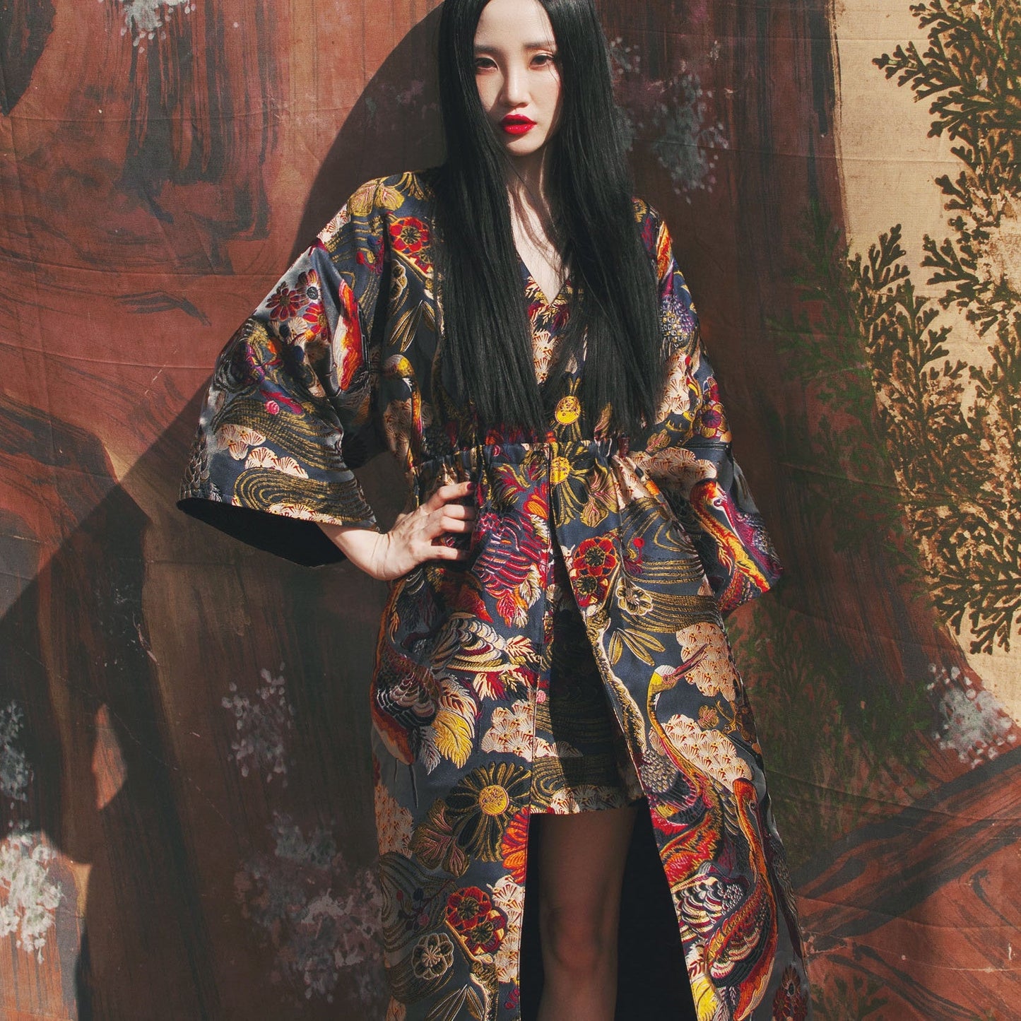 Women’s Riverside Crane Stand Jacquard Multi-Layered Dress - Colorful / One size - Bag