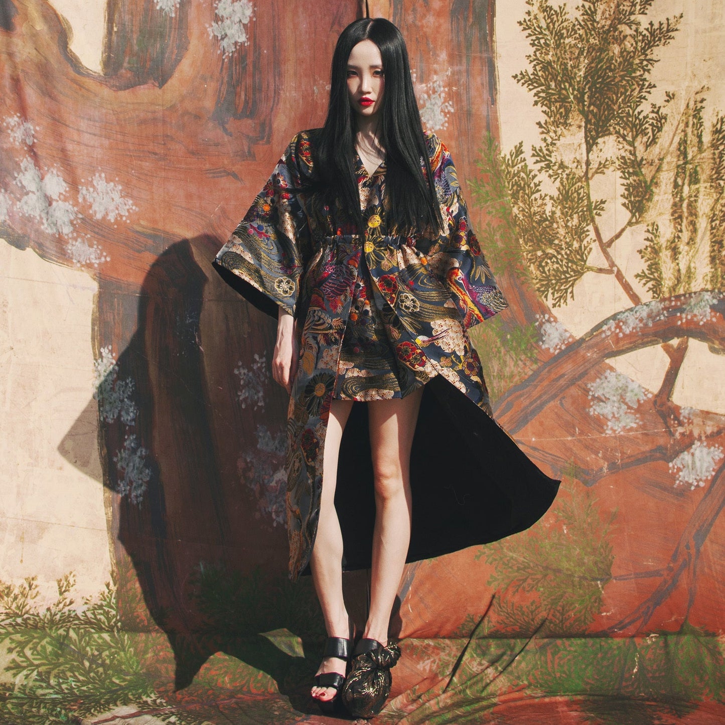 Women’s Riverside Crane Stand Jacquard Multi-Layered Dress - Colorful / One size - Bag