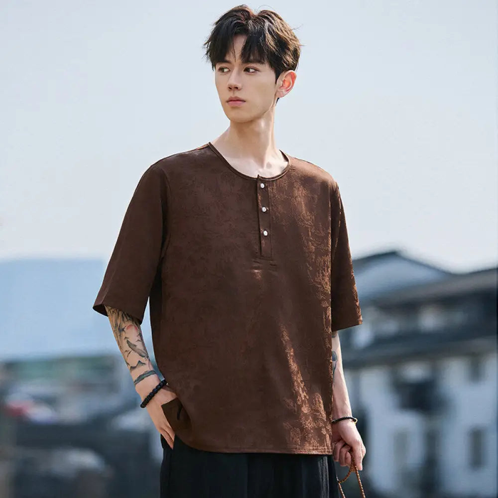 Jacquard Short Sleeve T-Shirt – Men’s Streetwear | same ANTHEM