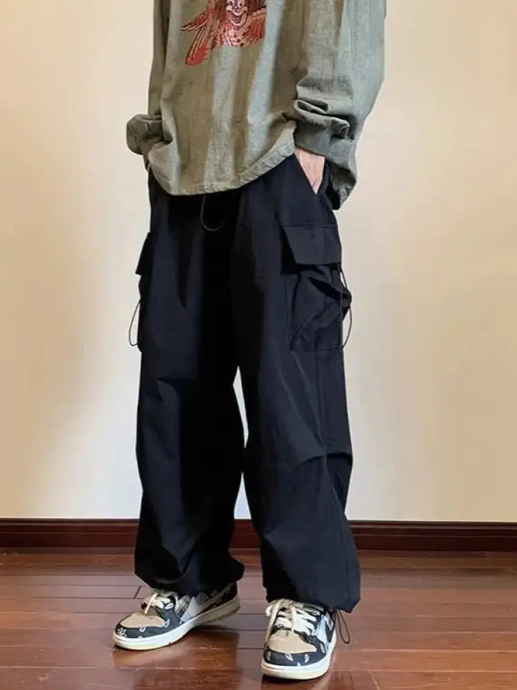 Japanese Baggy Pocket Pants – Loose Street Style for Men | same ANTHEM