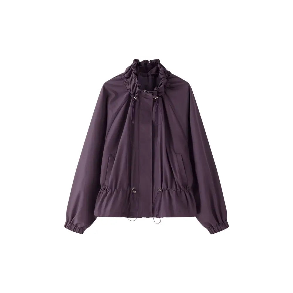 Japanese Flower Bud Jacket – same ANTHEM | Soulmate Streetwear for Women - Deep purple / S