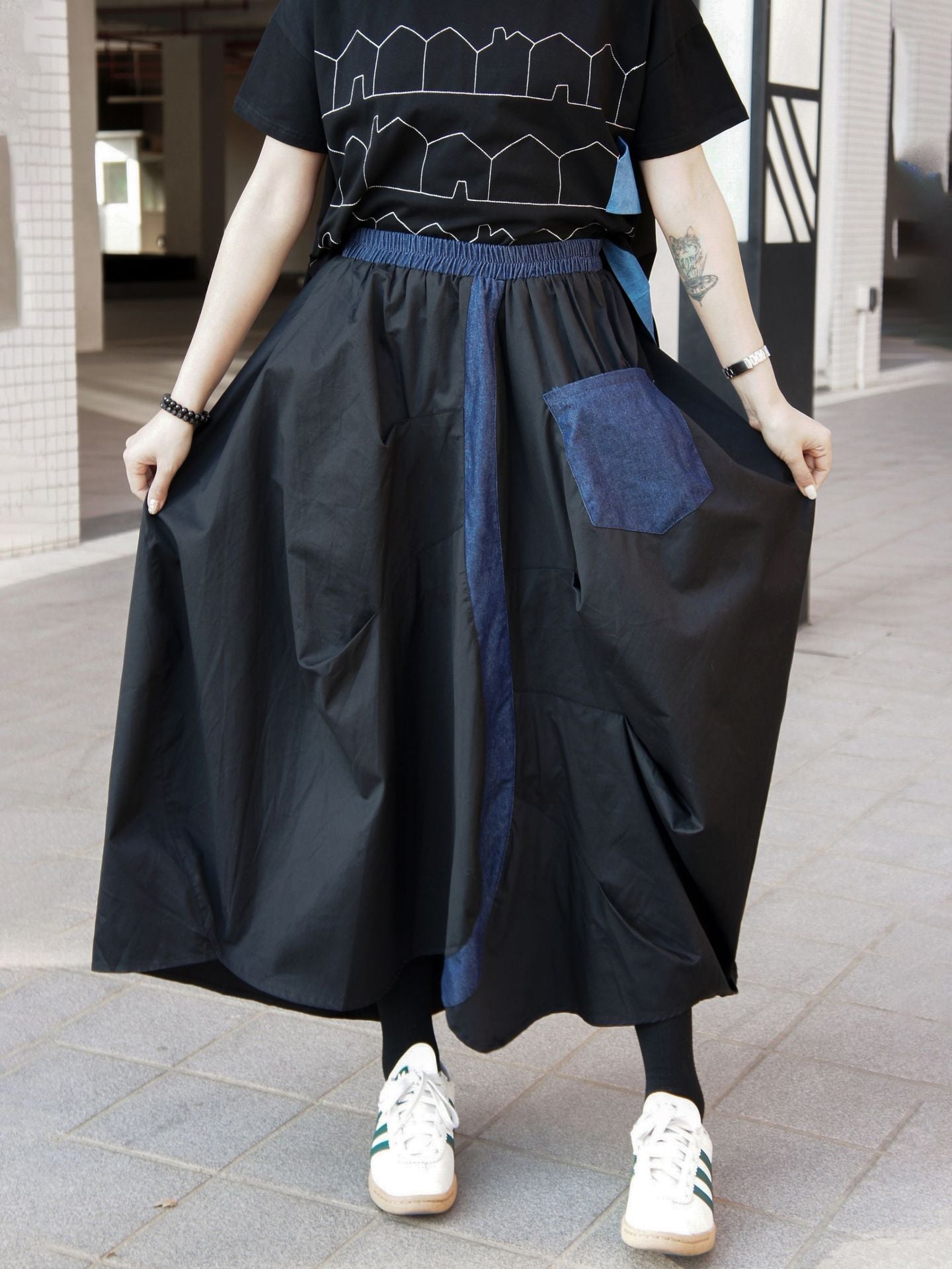 Japanese High Waisted Loose Irregular Skirt | Casual Romantic Chic | same ANTHEM