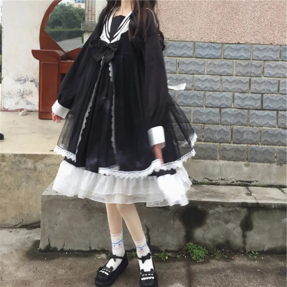 Japanese Navy Collar Lolita Dress – Cute College Style for Soulmates | Same ANTHEM