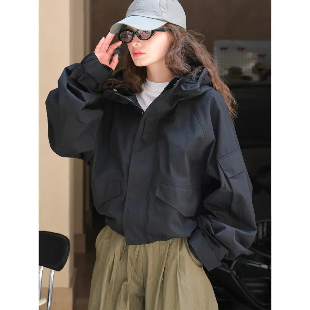 Japanese Outdoor Hooded Jacket – Chic Streetwear | same ANTHEM - Black / S