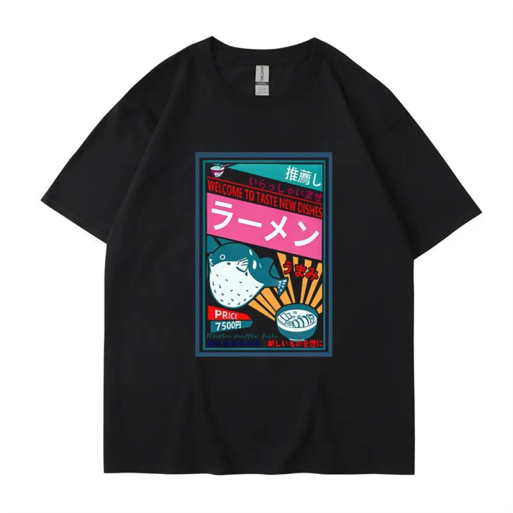 Japanese Printed Couple T-Shirt Men – Chic Streetwear | same ANTHEM - black / S