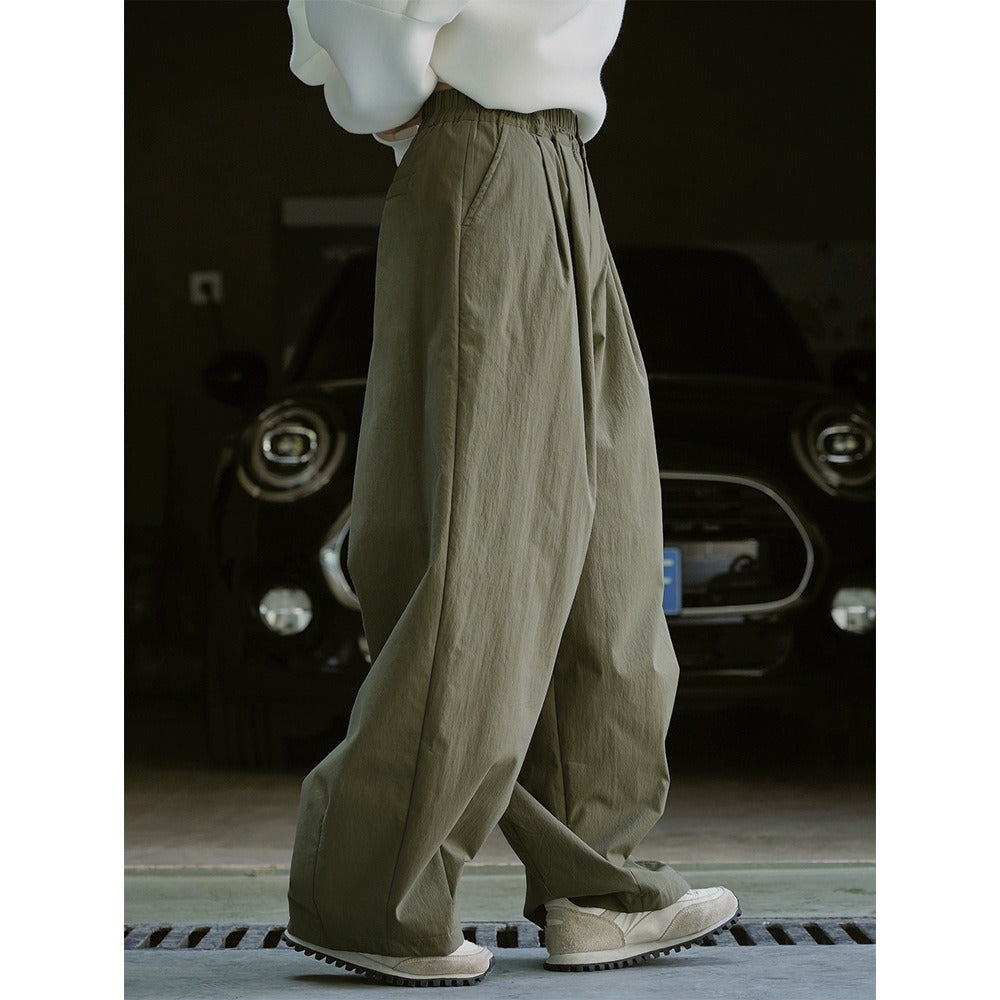 Japanese Retro Wide-Leg High Waist Warm Pants – Soulmate Streetwear | same ANTHEM. - Military Green / S