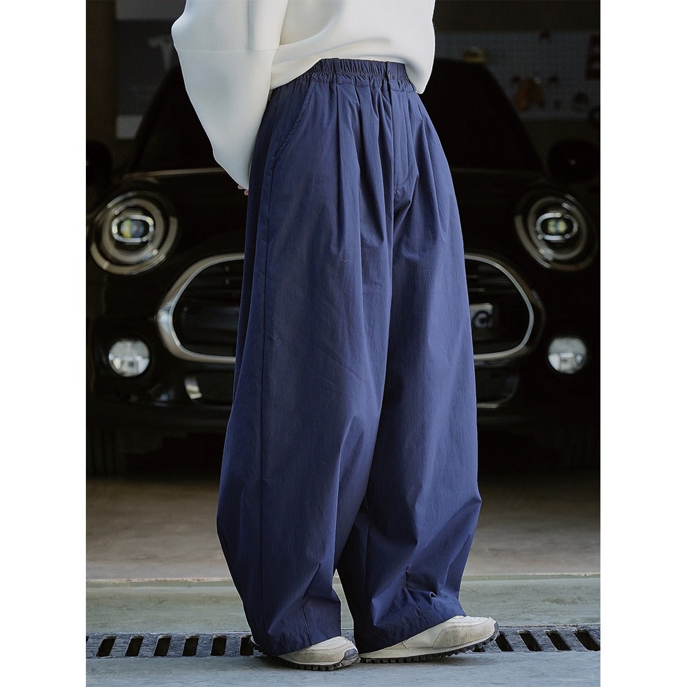 Japanese Retro Wide-Leg High Waist Warm Pants – Soulmate Streetwear | same ANTHEM. - dark blue / S