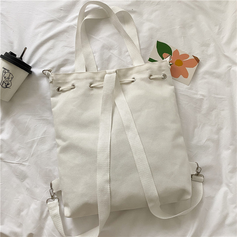 Japanese Style Canvas Drawstring Backpack & Shoulder Bag | same ANTHEM