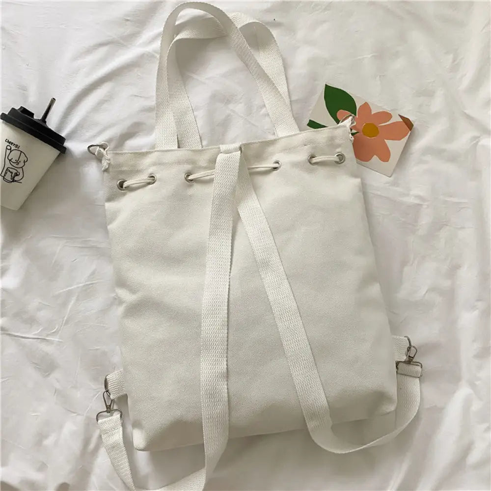 Japanese Style Canvas Drawstring Backpack & Shoulder Bag | same ANTHEM