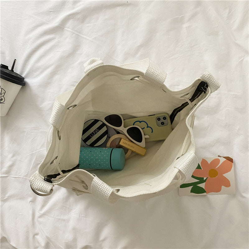 Japanese Style Canvas Drawstring Backpack & Shoulder Bag | same ANTHEM