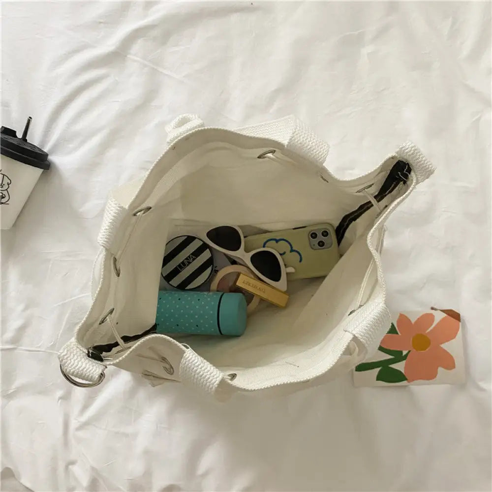 Japanese Style Canvas Drawstring Backpack & Shoulder Bag | same ANTHEM