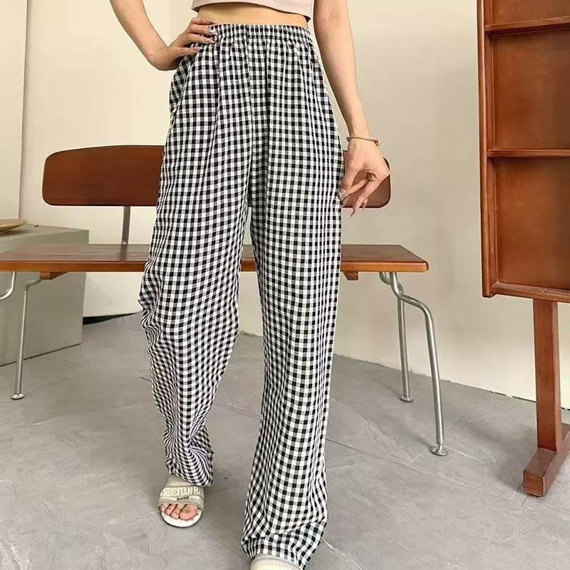 Japanese Style Plaid Wide-leg Pants – Casual Chic Everyday | same ANTHEM - Black Plaid / Average Size - Pants