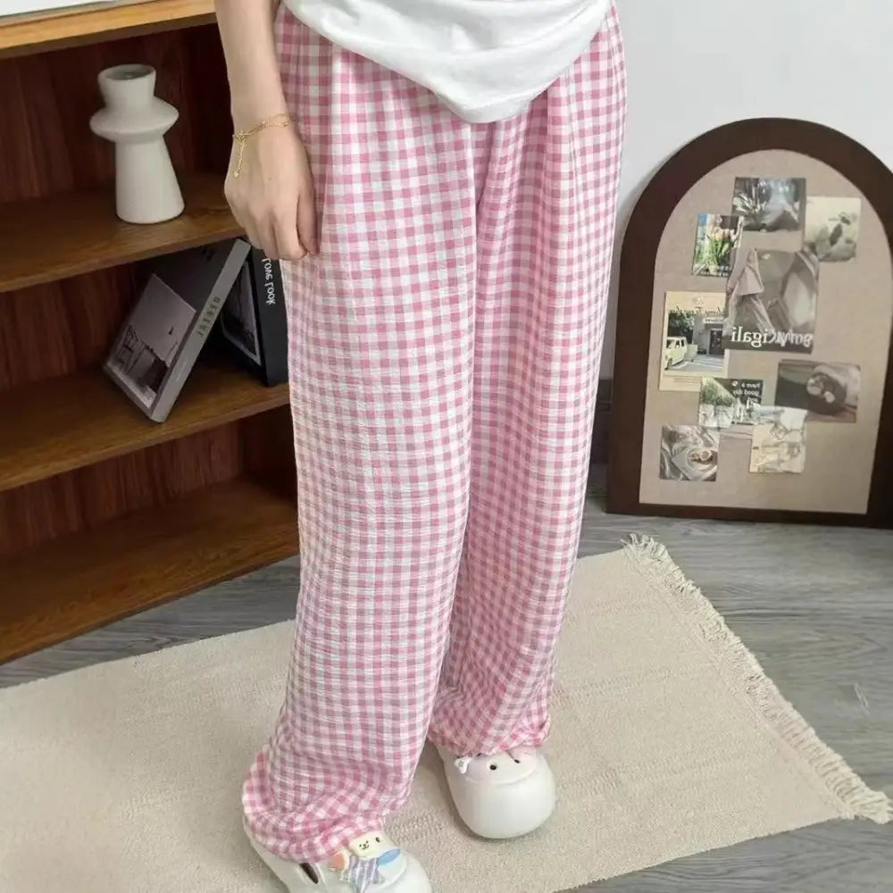 Japanese Style Plaid Wide-leg Pants – Casual Chic Everyday | same ANTHEM - Pants