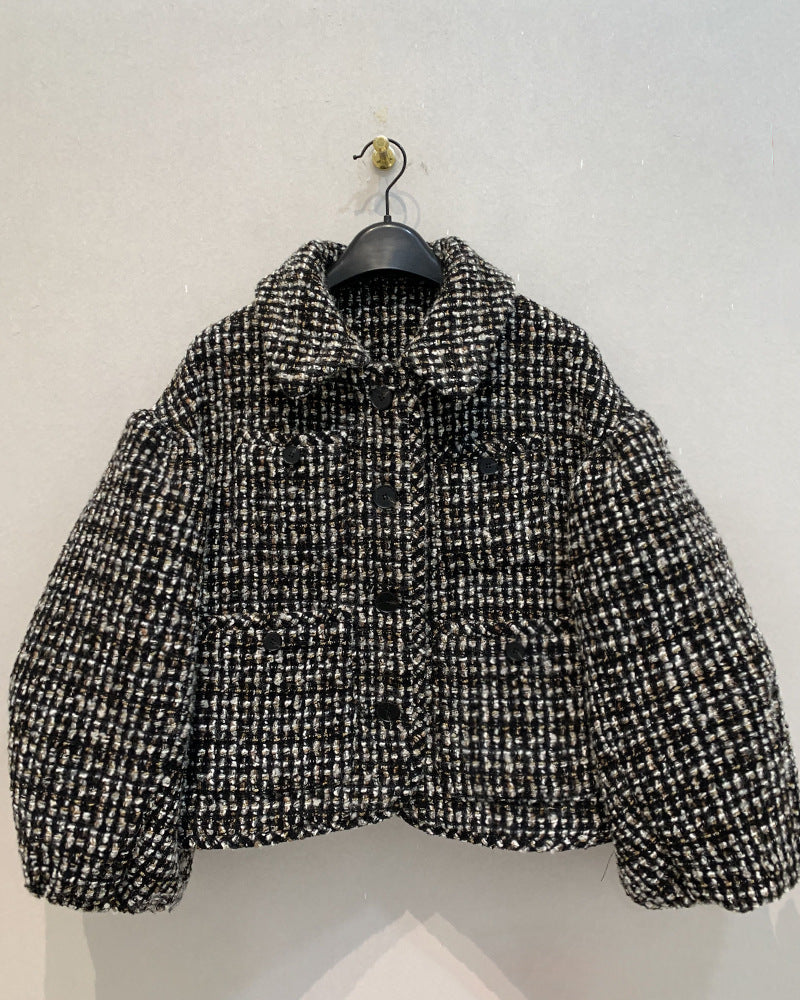 Japanese Vintage Wool Coat | Coarse Flower Style | soulmate wear | same ANTHEM - Black / S