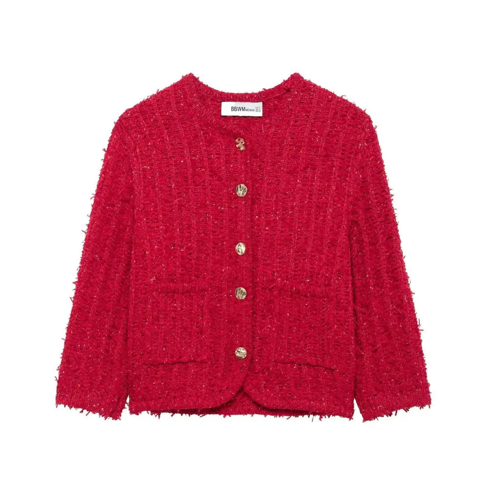 Knitted Cardigan – Chic Casualstyle Streetwear | same ANTHEM - red / S