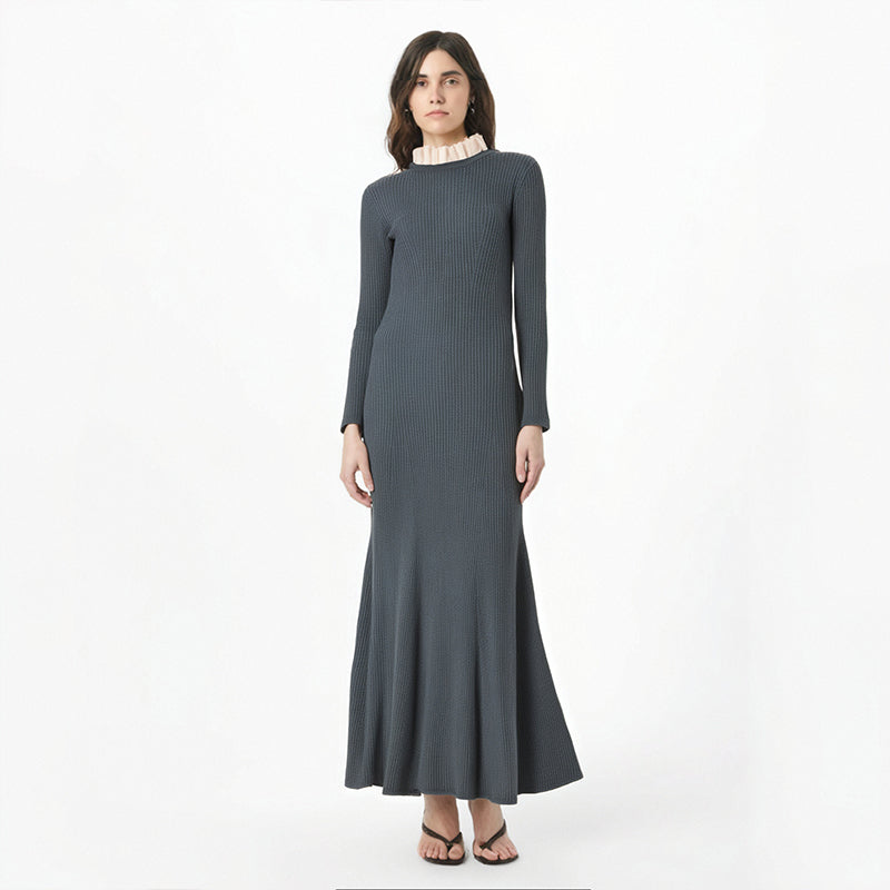 Knitted Doll Collar Dress – same ANTHEM