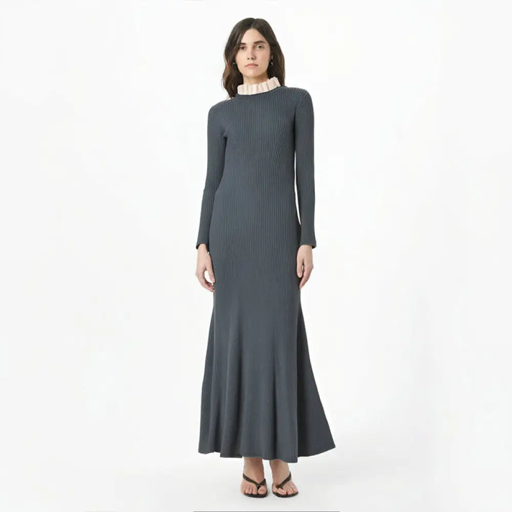 Knitted Doll Collar Dress – same ANTHEM