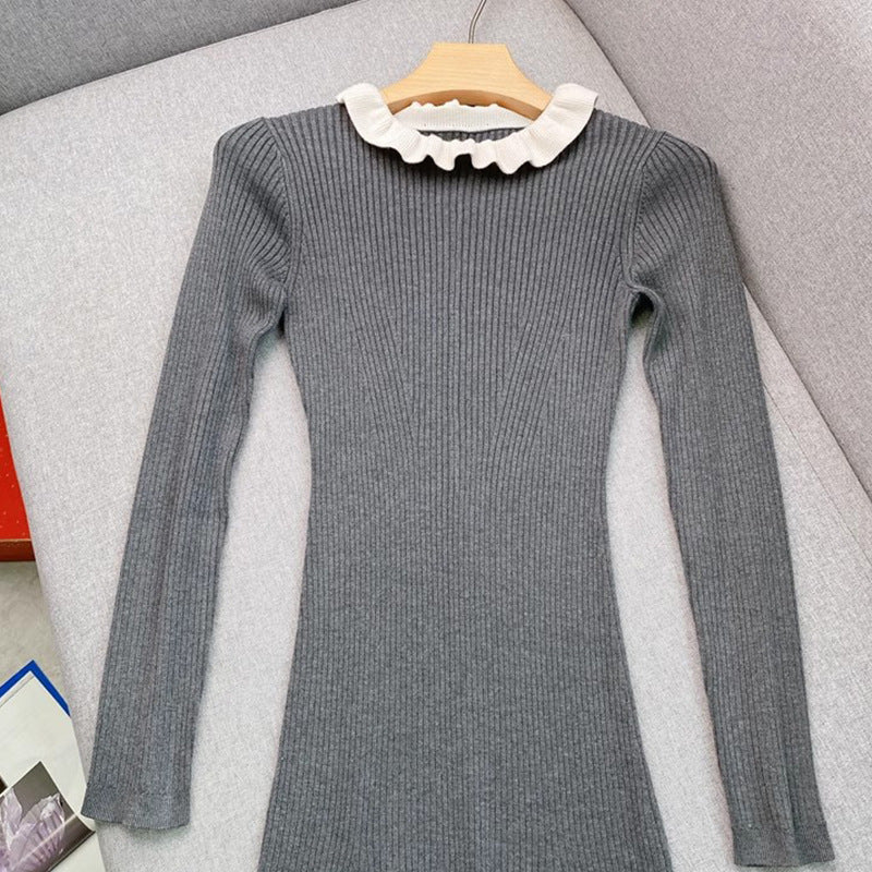Knitted Doll Collar Dress – same ANTHEM