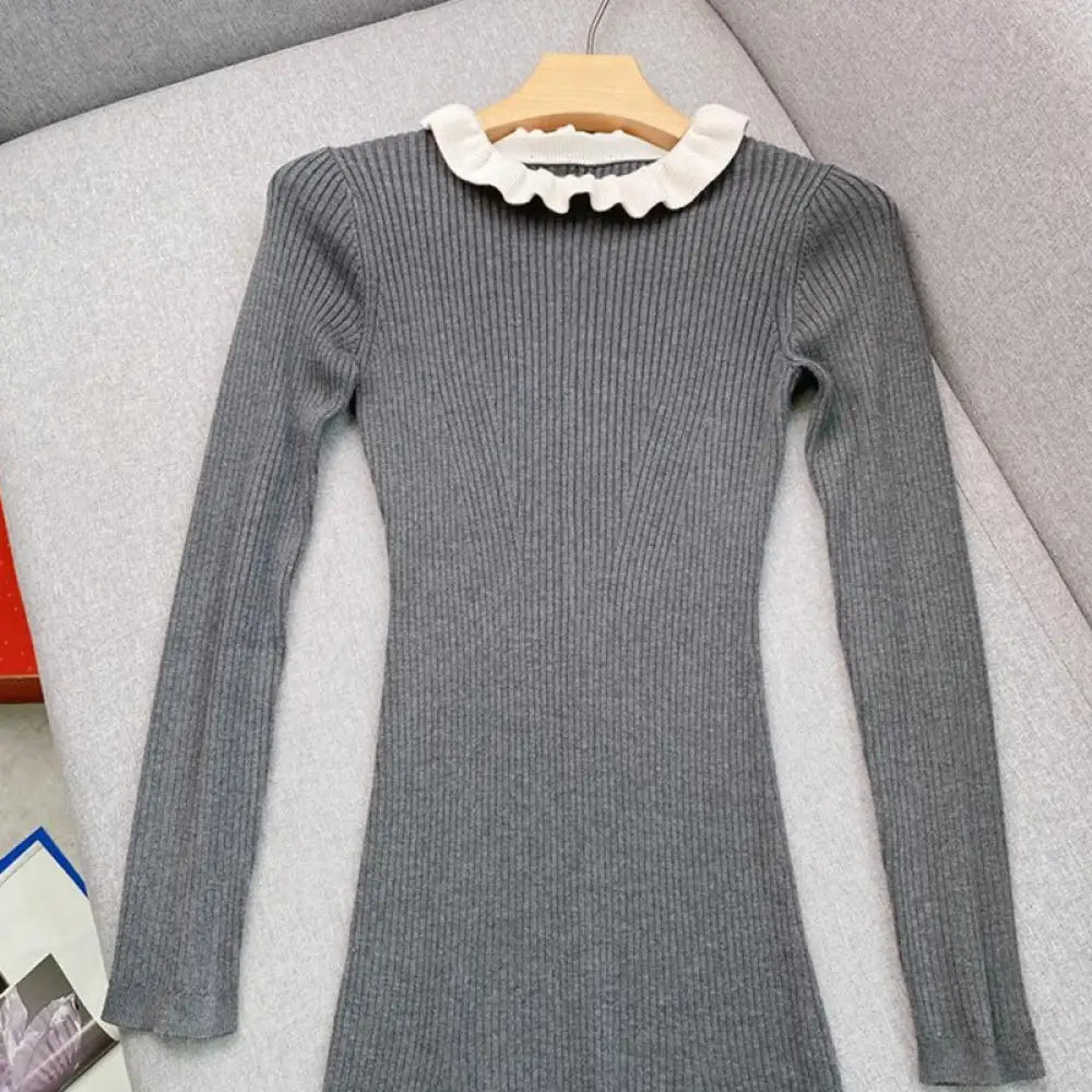 Knitted Doll Collar Dress – same ANTHEM