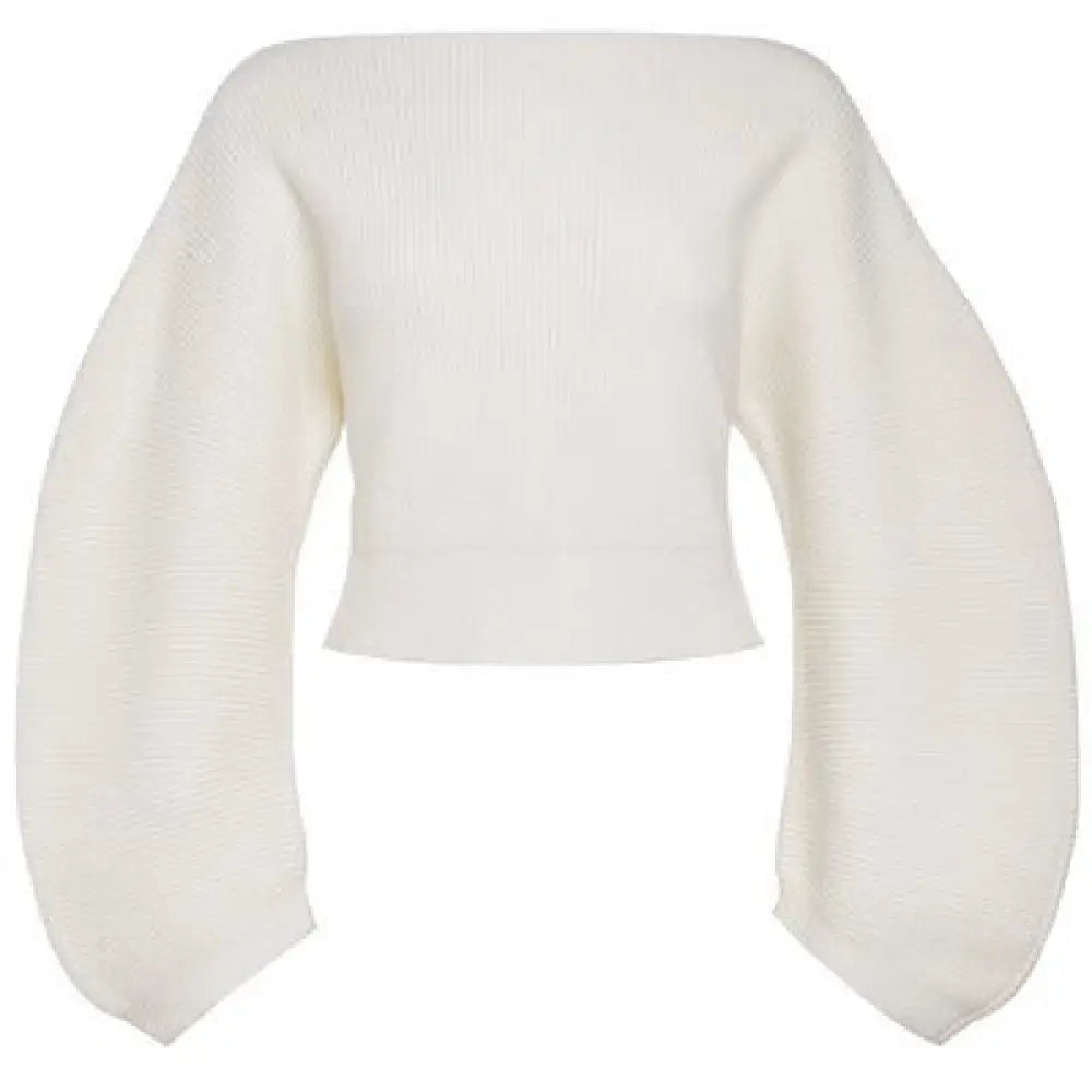Knitted Long Sleeve Sweater | same ANTHEM. - white / S