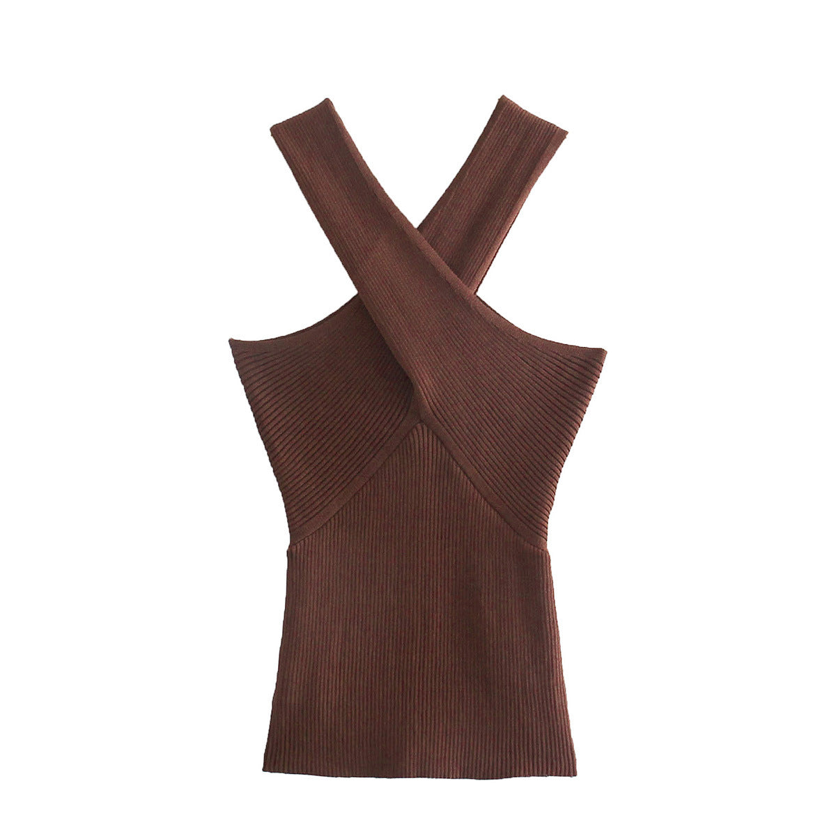 Knitted Strapless Crop Top | Slim Fit Camisole Women’s Streetwear | same ANTHEM. - Coffee Brown / S