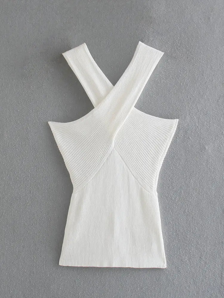 Knitted Strapless Crop Top | Slim Fit Camisole Women’s Streetwear | same ANTHEM. - White / S