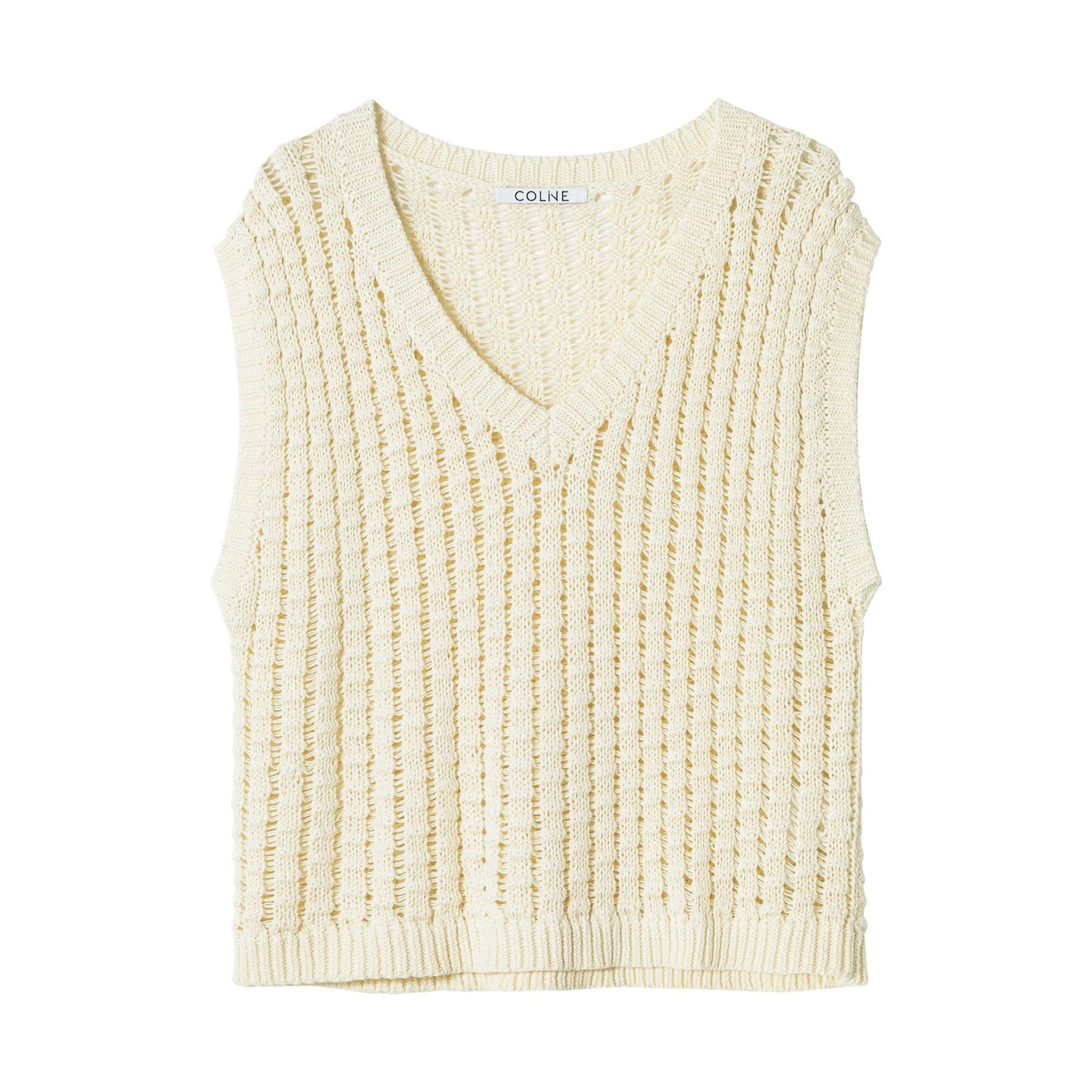 Knitted V-Neck Vest | same ANTHEM. - Coconut Cream / Free Size - Bag
