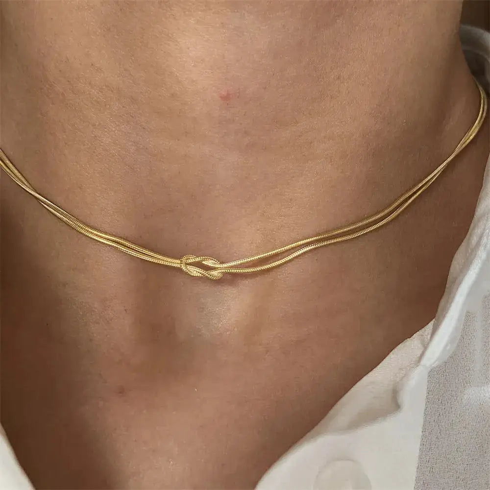 Knotted Titanium Steel Necklace – Minimalist Streetwear Jewelry | same ANTHEM.