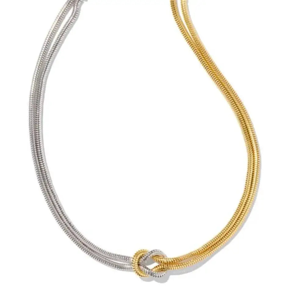 Knotted Titanium Steel Necklace – Minimalist Streetwear Jewelry | same ANTHEM. - Gold/Silver Montage / One Size