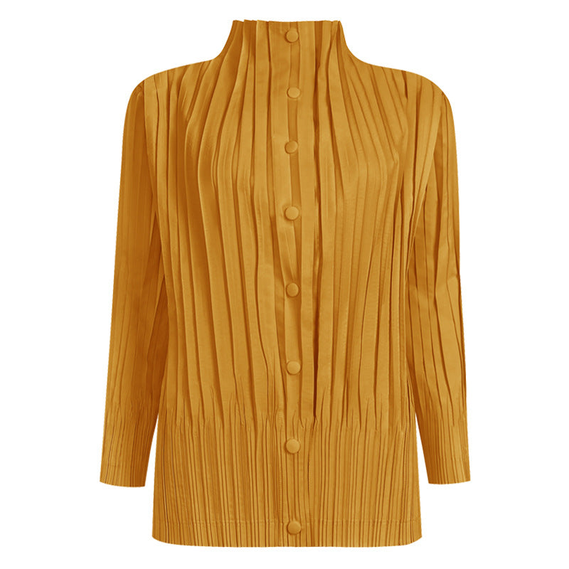Korean High Neck Buckle Windbreaker – same ANTHEM. Soulmate Streetwear for Women - Yellow / One Size