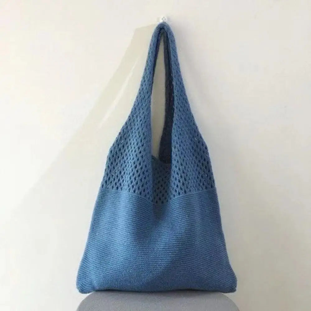 Korean Knitted Large Capacity Tote Bag – Soulmate Streetwear | same ANTHEM. - Blue