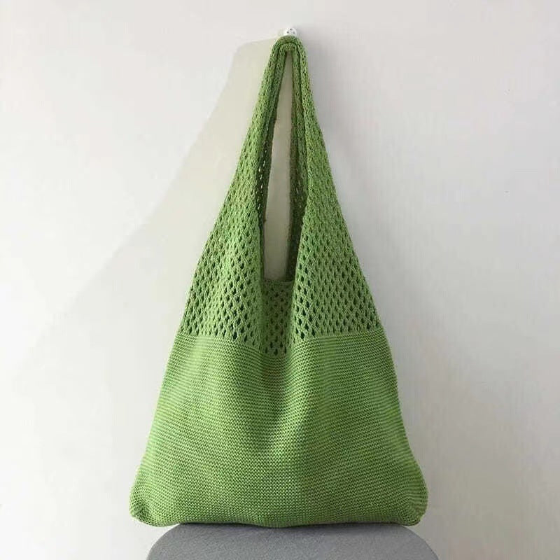 Korean Knitted Large Capacity Tote Bag – Soulmate Streetwear | same ANTHEM. - Green