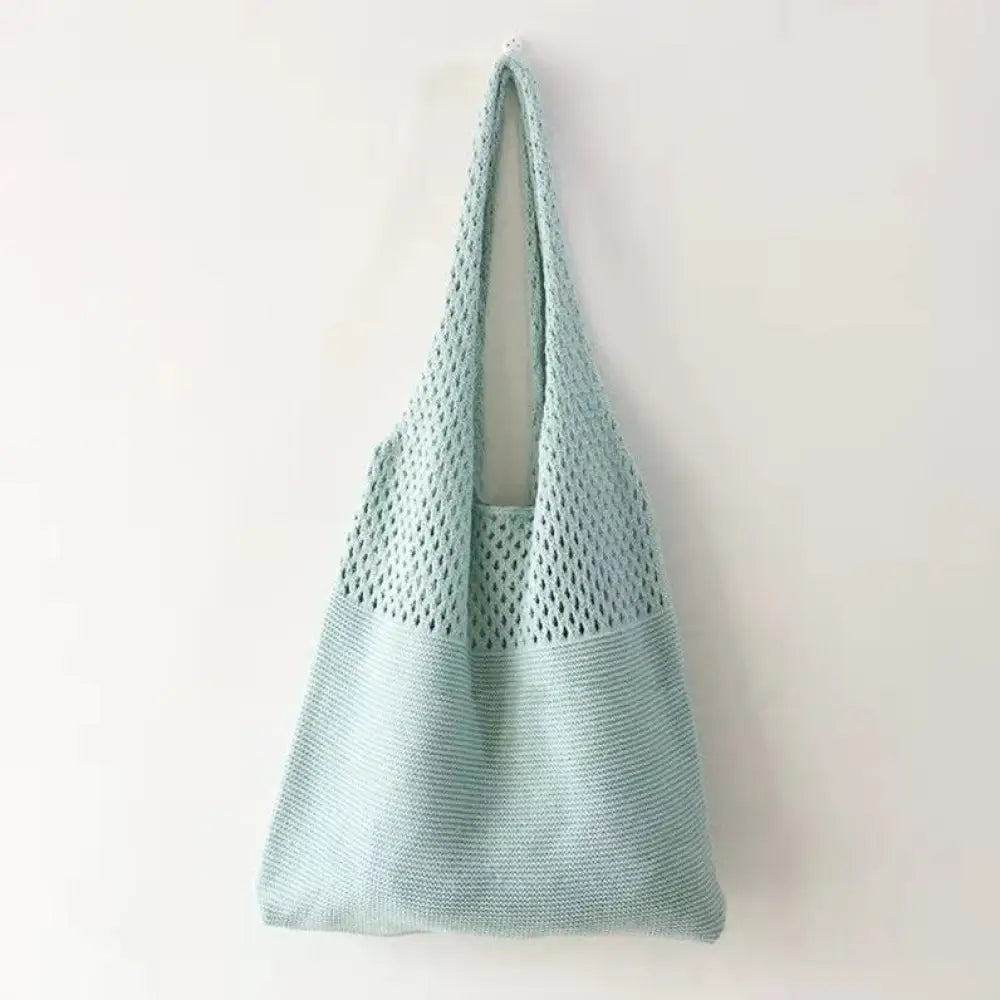 Korean Knitted Large Capacity Tote Bag – Soulmate Streetwear | same ANTHEM. - Vanilla Green