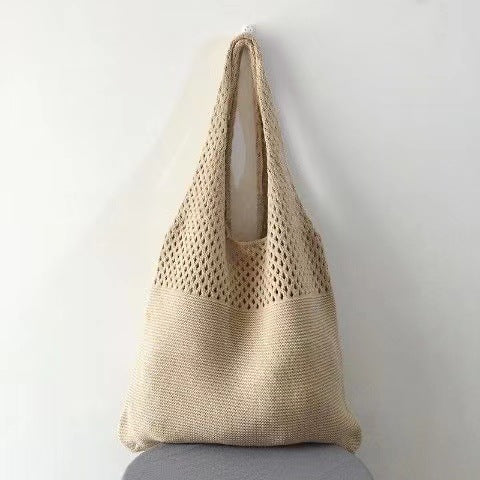 Korean Knitted Large Capacity Tote Bag – Soulmate Streetwear | same ANTHEM. - Khaki