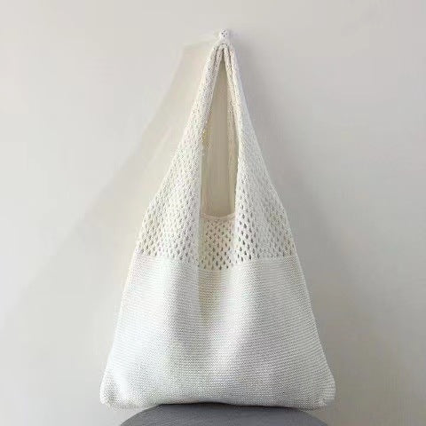 Korean Knitted Large Capacity Tote Bag – Soulmate Streetwear | same ANTHEM. - White