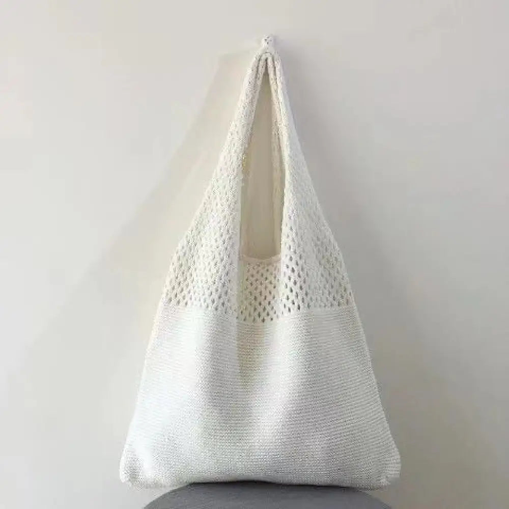 Korean Knitted Large Capacity Tote Bag – Soulmate Streetwear | same ANTHEM. - White