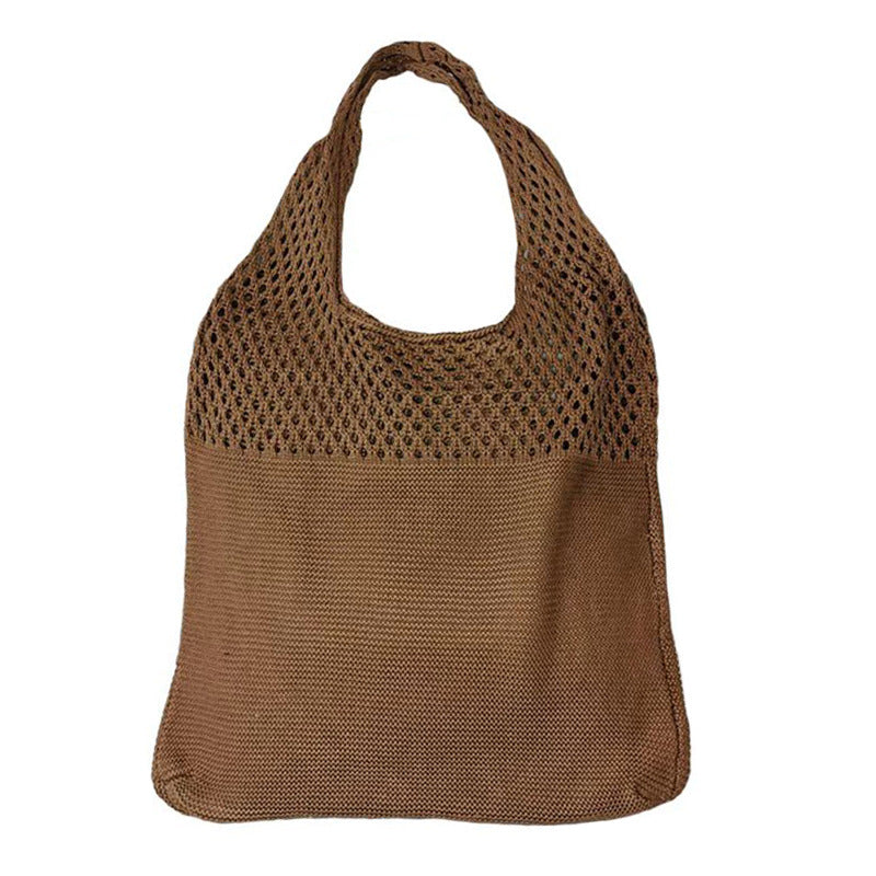 Korean Knitted Large Capacity Tote Bag – Soulmate Streetwear | same ANTHEM. - Coffee