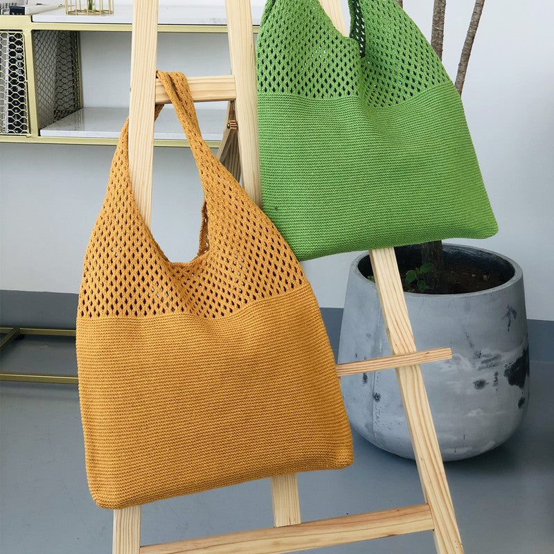 Korean Knitted Large Capacity Tote Bag – Soulmate Streetwear | same ANTHEM.