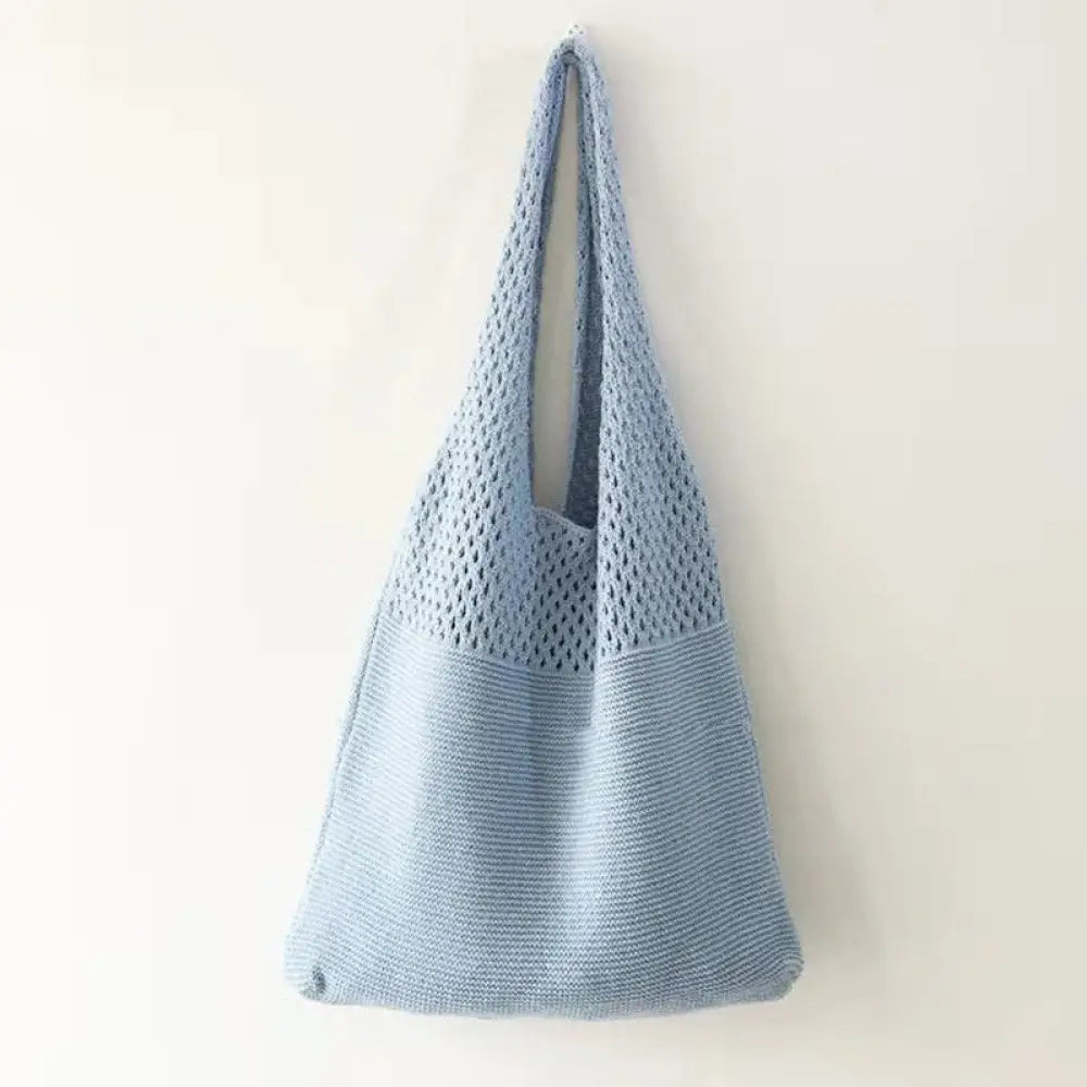 Korean Knitted Large Capacity Tote Bag – Soulmate Streetwear | same ANTHEM. - Sea Salt Blue