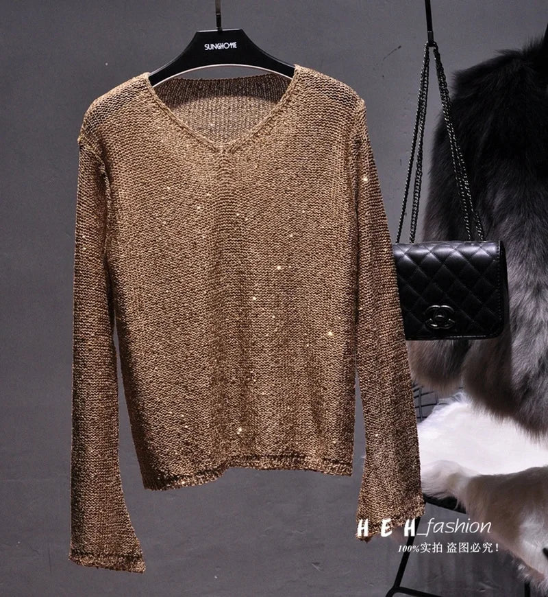 Korean Knitted Pullover Sweater with Sequins – same ANTHEM. Soulmate Streetwear