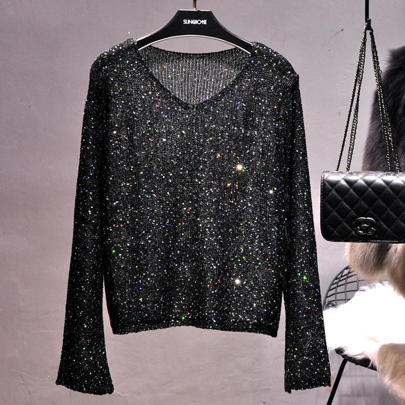 Korean Knitted Pullover Sweater with Sequins – same ANTHEM. Soulmate Streetwear