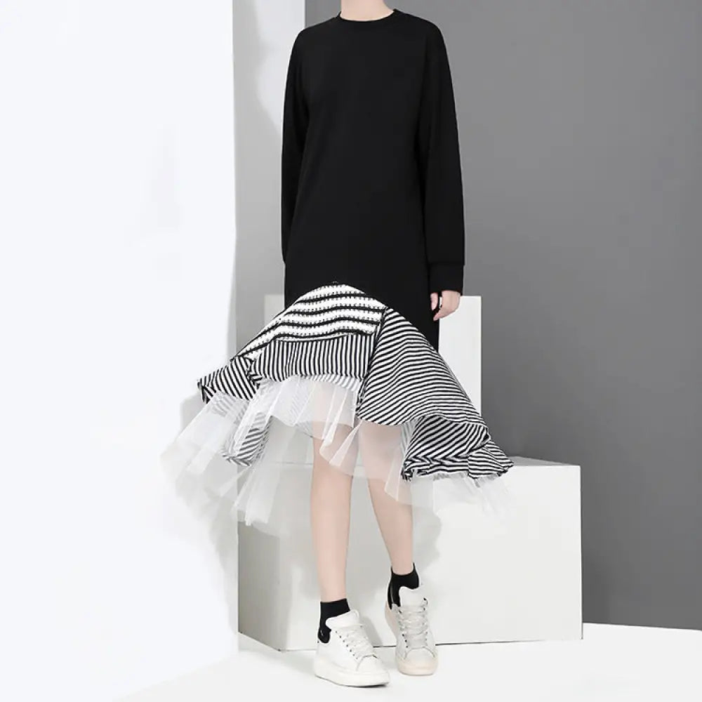 Korean Style Chiffon Autumn Dress – Romantic Streetwear | same ANTHEM