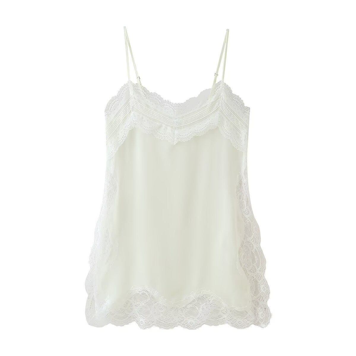 Lace Backless Split Camisole – Nostalgic Soulwear | same ANTHEM - White / S