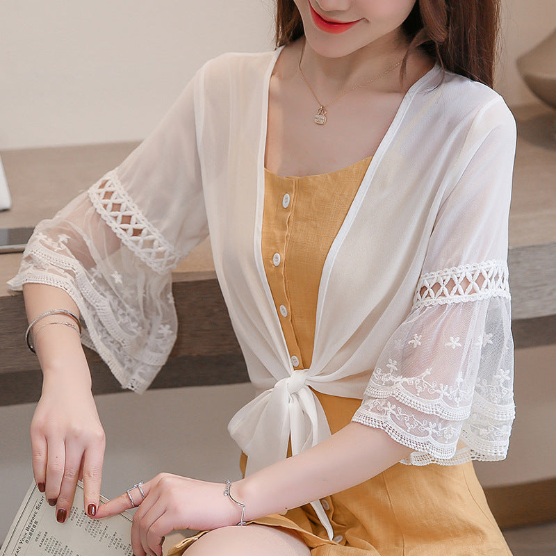 Lace Cappa Chiffon Shirt – Romantic Boho Style | same ANTHEM