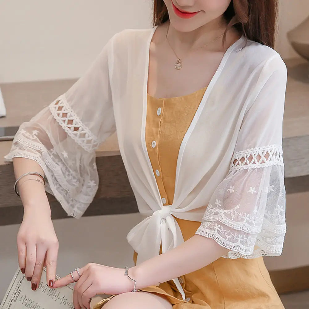 Lace Cappa Chiffon Shirt – Romantic Boho Style | same ANTHEM